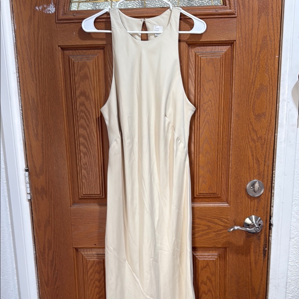 A New Day Cream Halter Sheath Dress